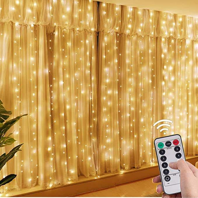 LED Fairy Lights Strings Plug-In Twinkle Curtain for Bedroom Outdoor Indoor Garden Holiday Decor