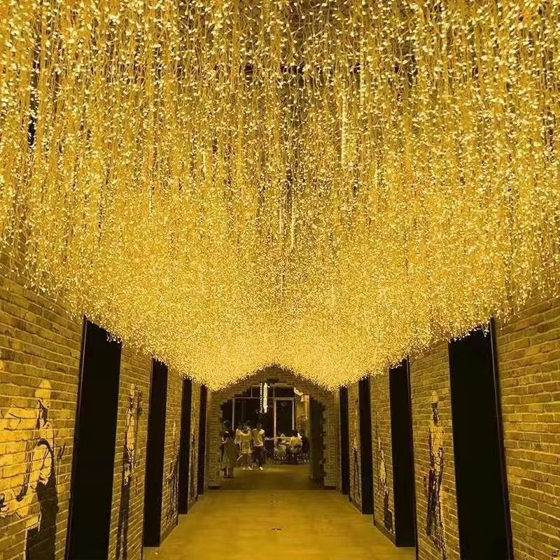 Custom LED Ice Strip Lights Red Atmosphere Net and Waterfall Solar Lights with IP44/IP65 Rating wedding decoration supplies