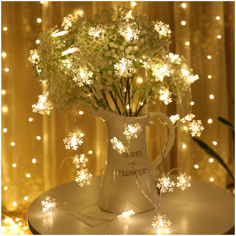 Solar Powered Bright White Snowflake Fairy Lights with Remote Control for Indoor Outdoor Wedding Party Decorations IP44 Rated