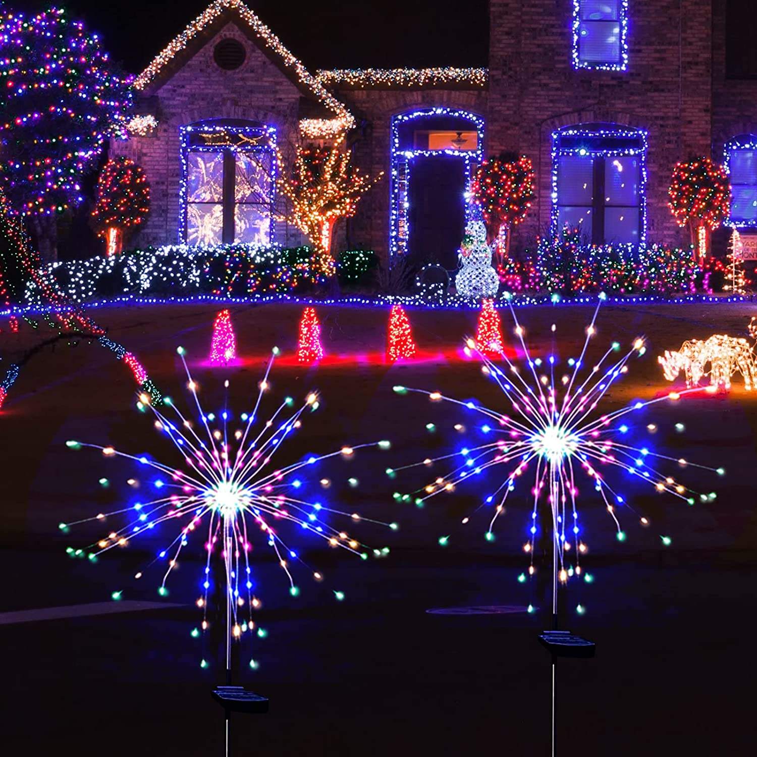 Solar Firework Spike Lights RGB Multicolor 8 Lighting Modes For Commercial Landscape Hotel Lighting