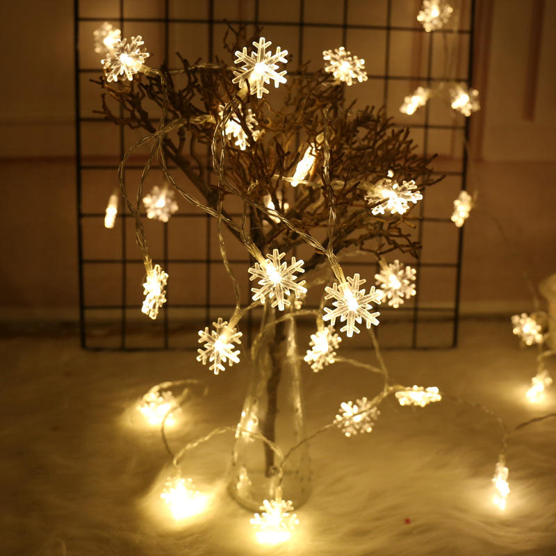 Solar Powered Bright White Snowflake Fairy Lights with Remote Control for Indoor Outdoor Wedding Party Decorations IP44 Rated