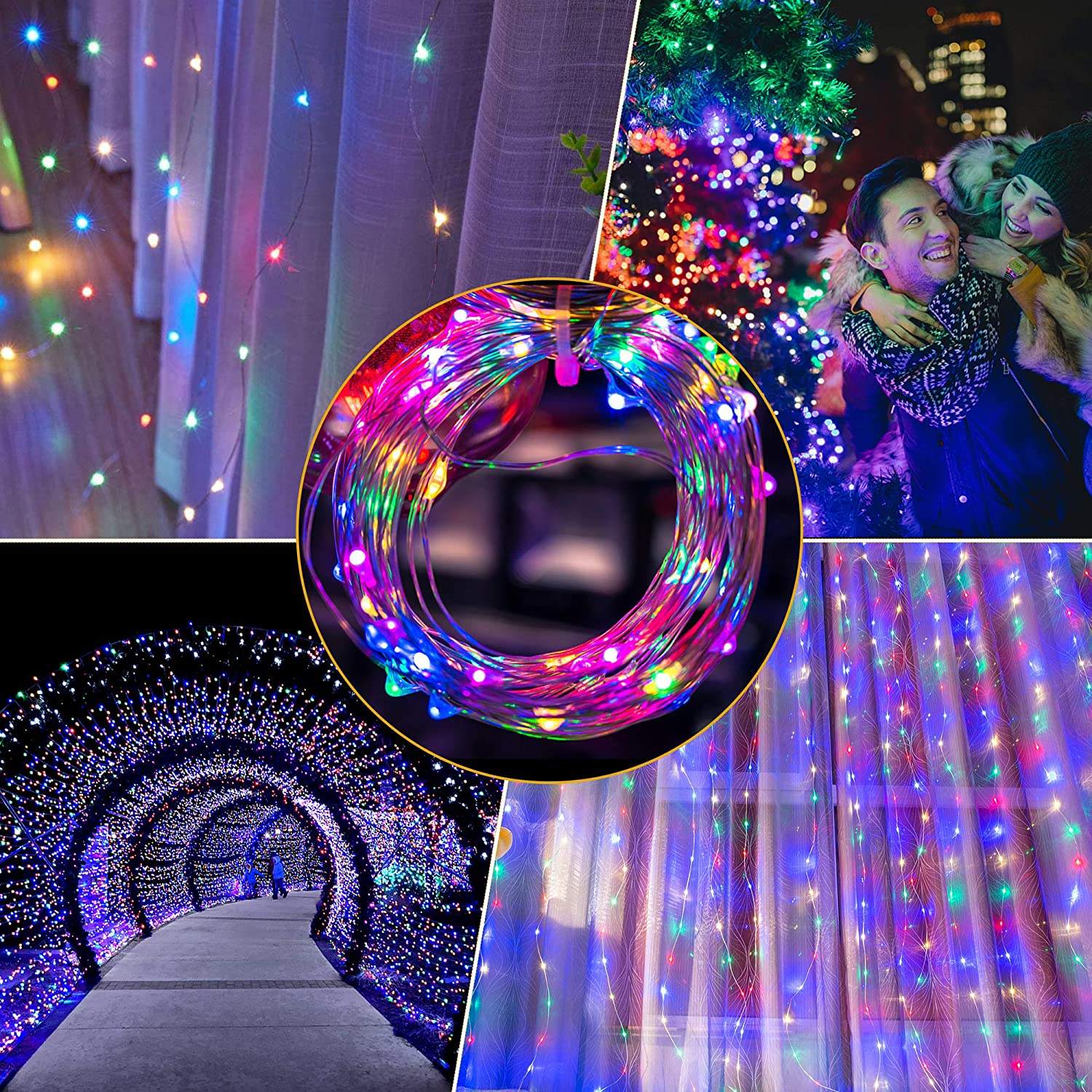 Warm White LED Curtain Lights Waterproof Fairy String Lights for Window Wedding Christmas Party Decorations