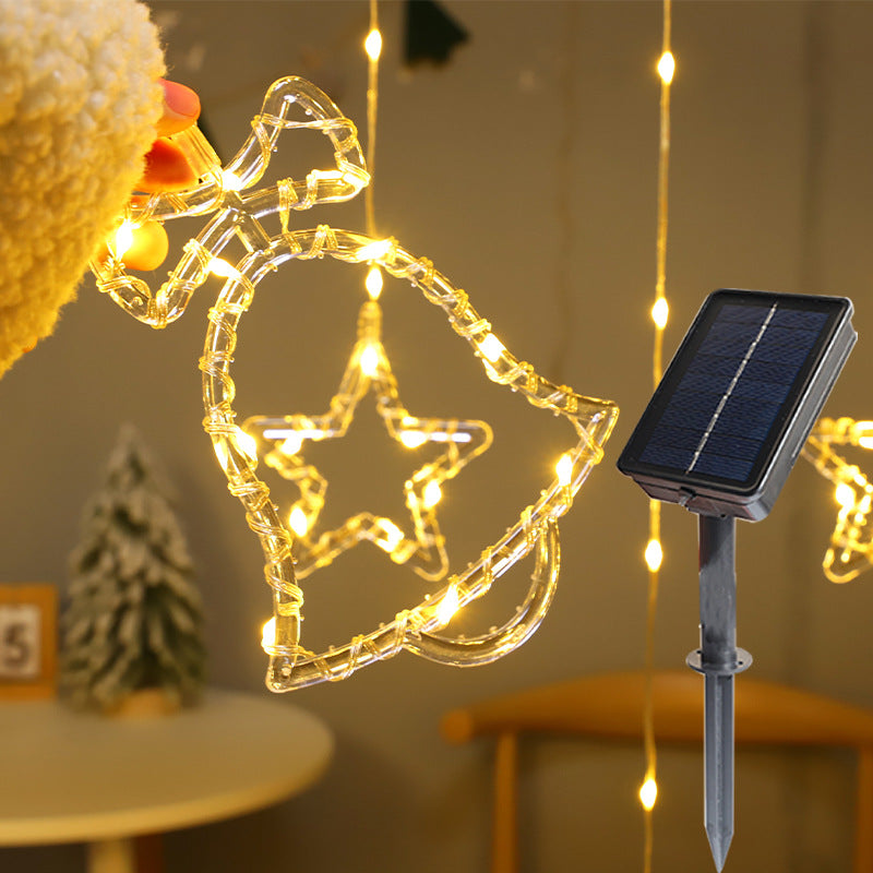 LED Christmas curtain lights USB remote control elk bell snowman Christmas tree shape window decoration curtain lights
