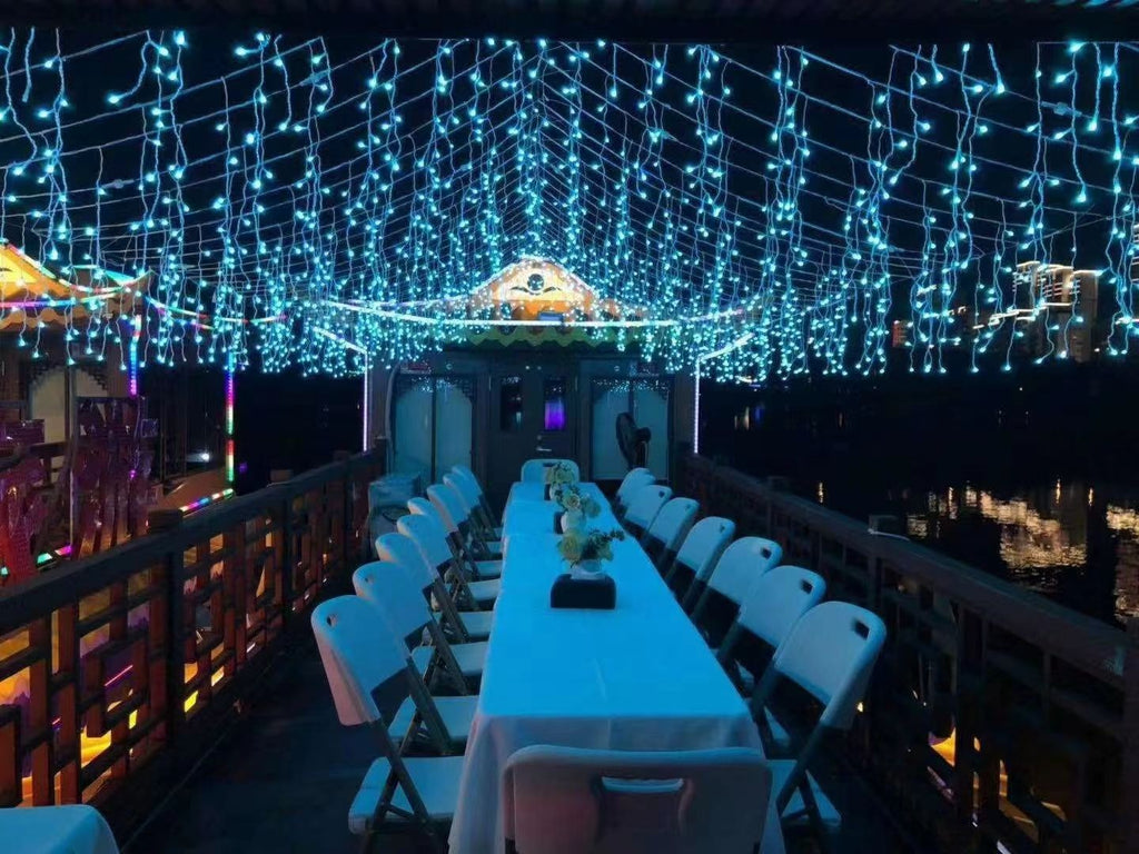 Christmas Festoon Indoor/Outdoor LED Copper String Light Waterproof LED Waterfall String Light