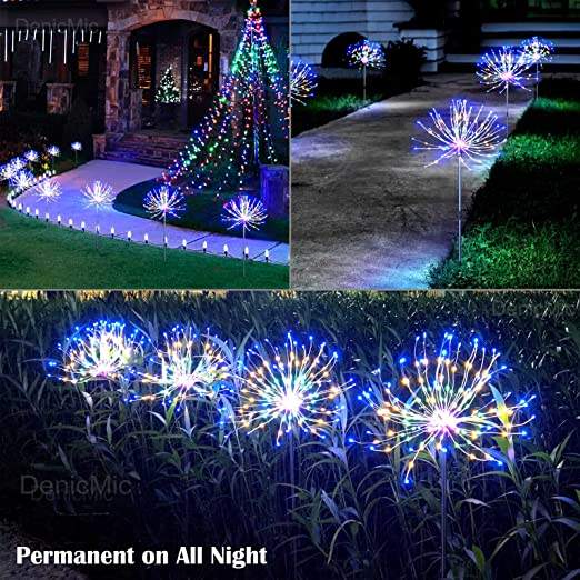 Solar Firework Spike Lights RGB Multicolor 8 Lighting Modes For Commercial Landscape Hotel Lighting