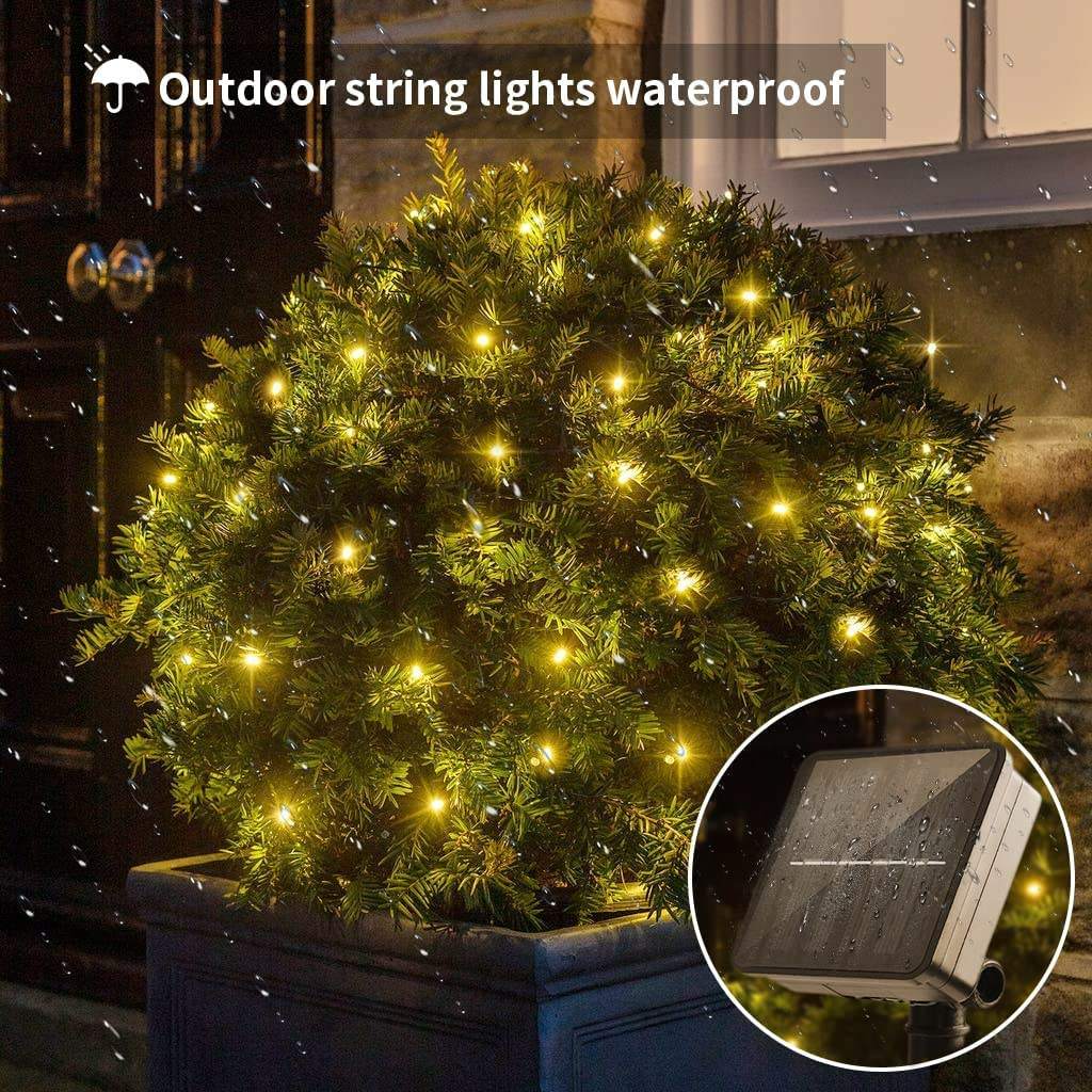 Warm White Solar Powered Fairy Lights IP44 Indoor/Outdoor Waterproof String Lights for Garden Pathway Christmas Tree Decoration