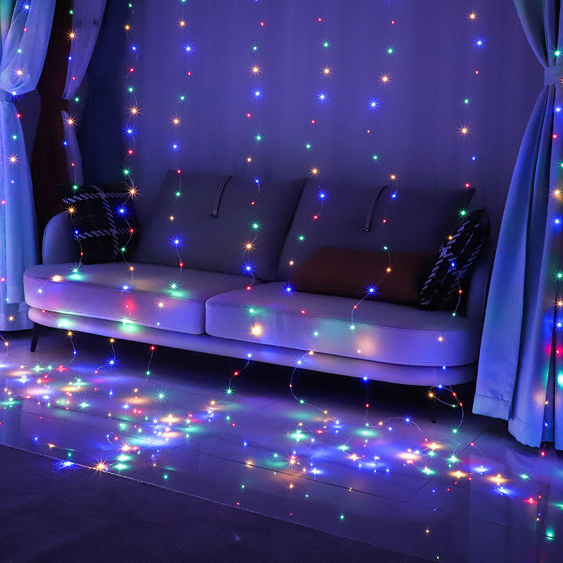 Warm White LED Curtain Lights Waterproof Fairy String Lights for Window Wedding Christmas Party Decorations