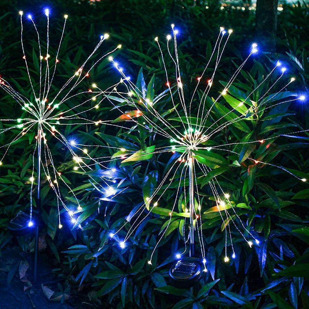 Solar Firework Spike Lights RGB Multicolor 8 Lighting Modes For Commercial Landscape Hotel Lighting