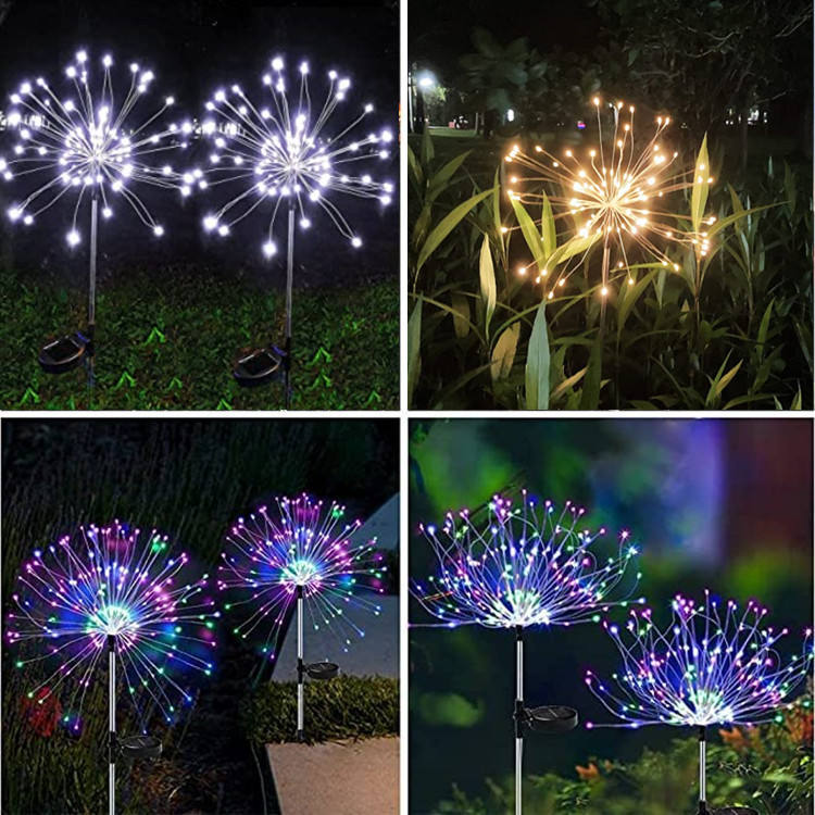 Solar Firework Spike Lights RGB Multicolor 8 Lighting Modes For Commercial Landscape Hotel Lighting