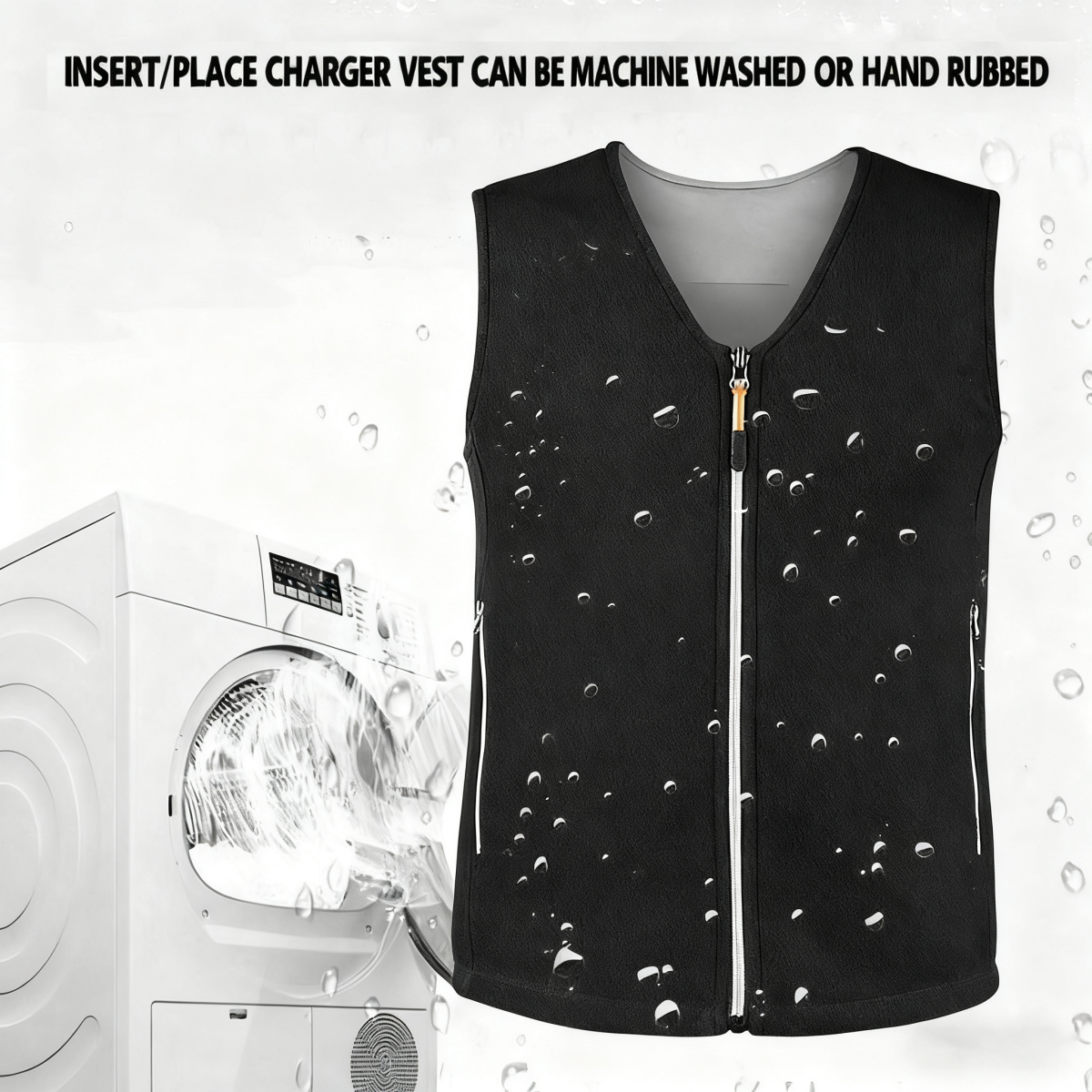 V-neck zipper winter warm smart heating sports vest