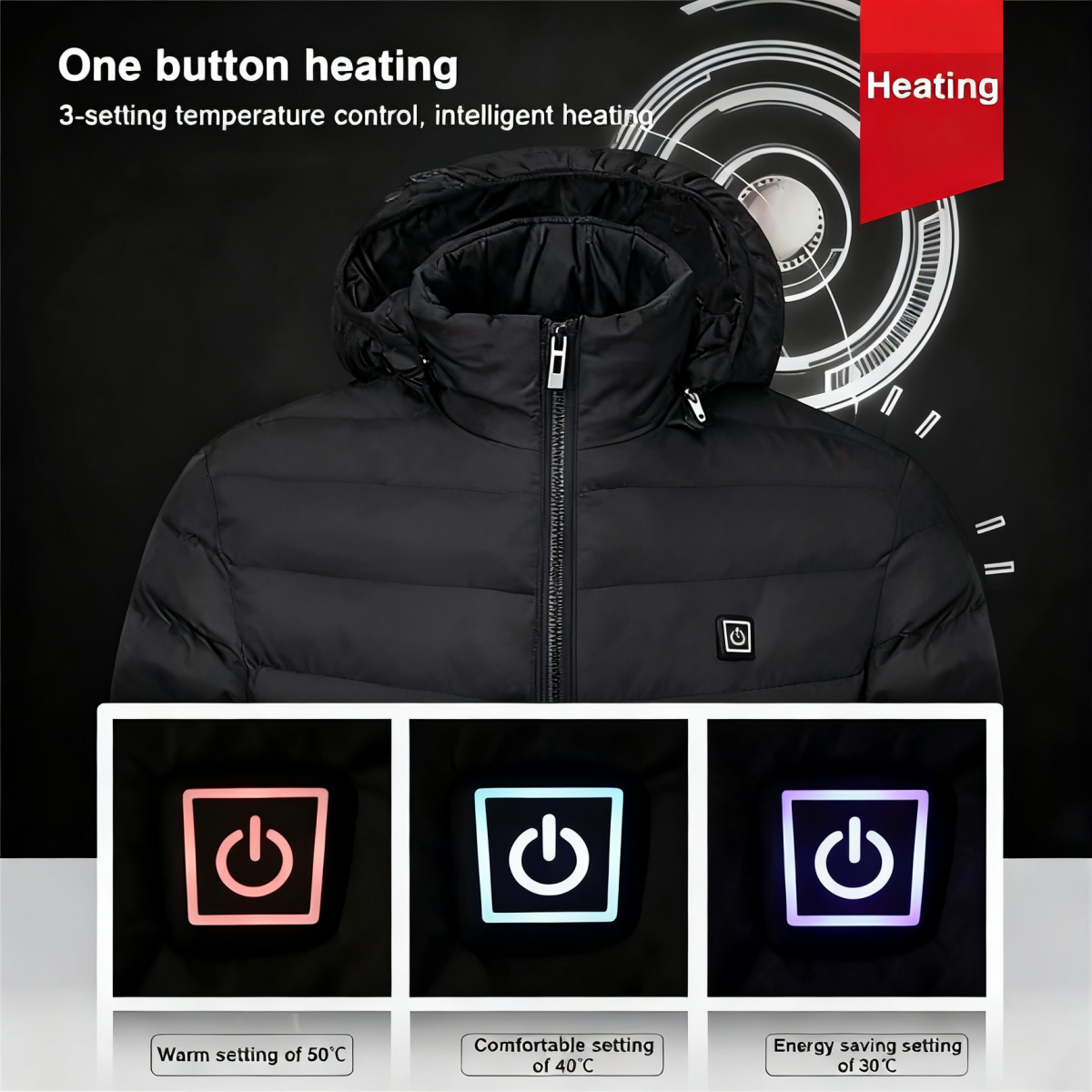 Heating clothing smart USB charging heating constant temperature thermal cotton clothing thermal jacket