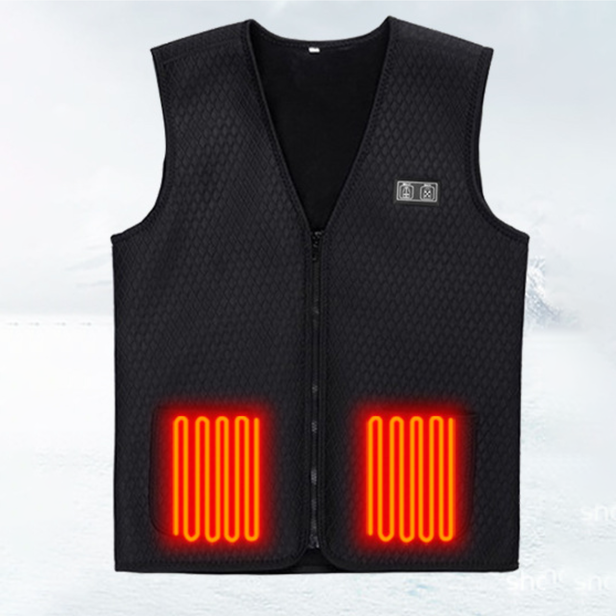 V-neck zipper winter warm smart heating sports vest