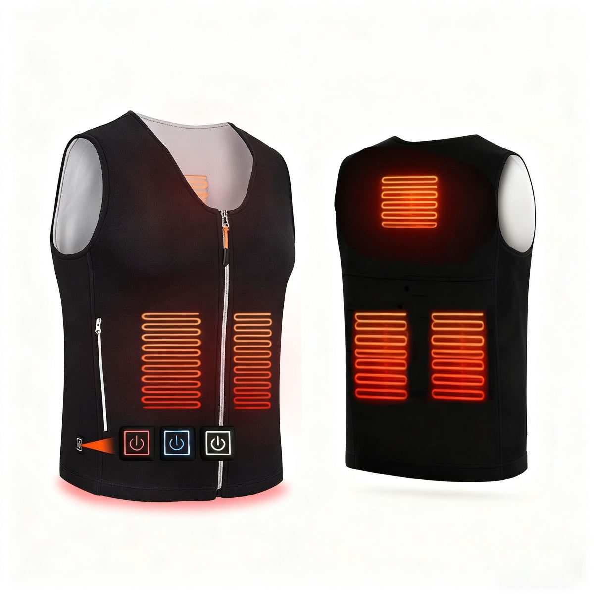 V-neck zipper winter warm smart heating sports vest