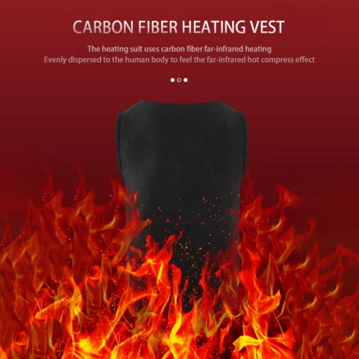 V-neck zipper winter warm smart heating sports vest