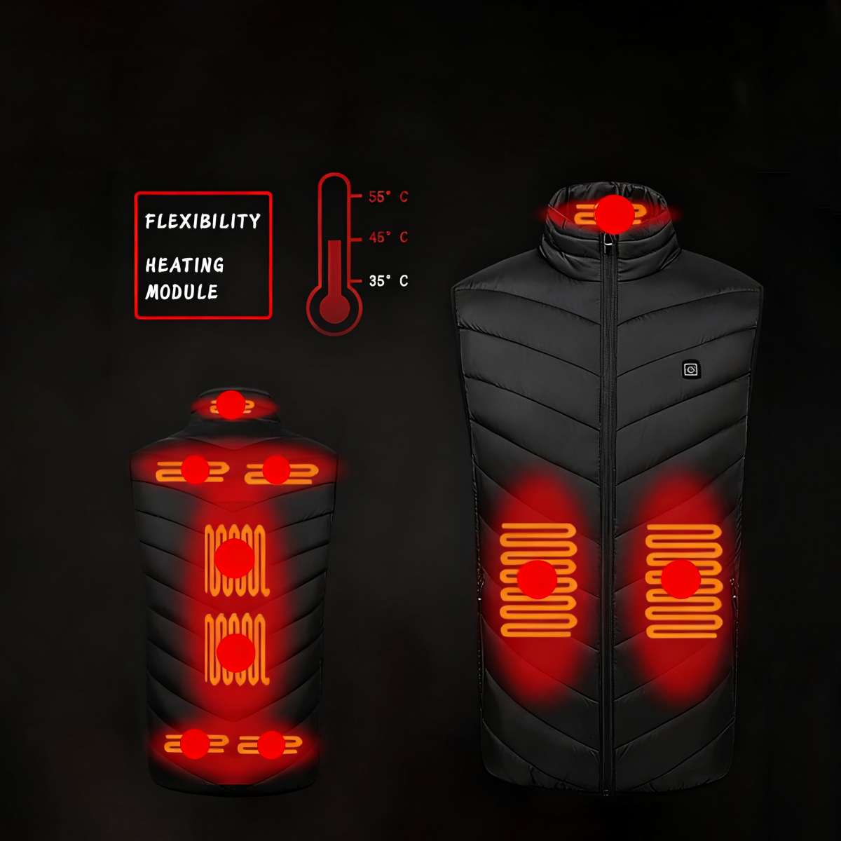 Heated vest warm jacket rechargeable heated jacket sleeveless down jacket warm outdoor vest