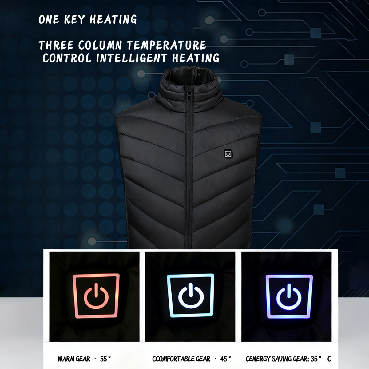 Heated vest warm jacket rechargeable heated jacket sleeveless down jacket warm outdoor vest