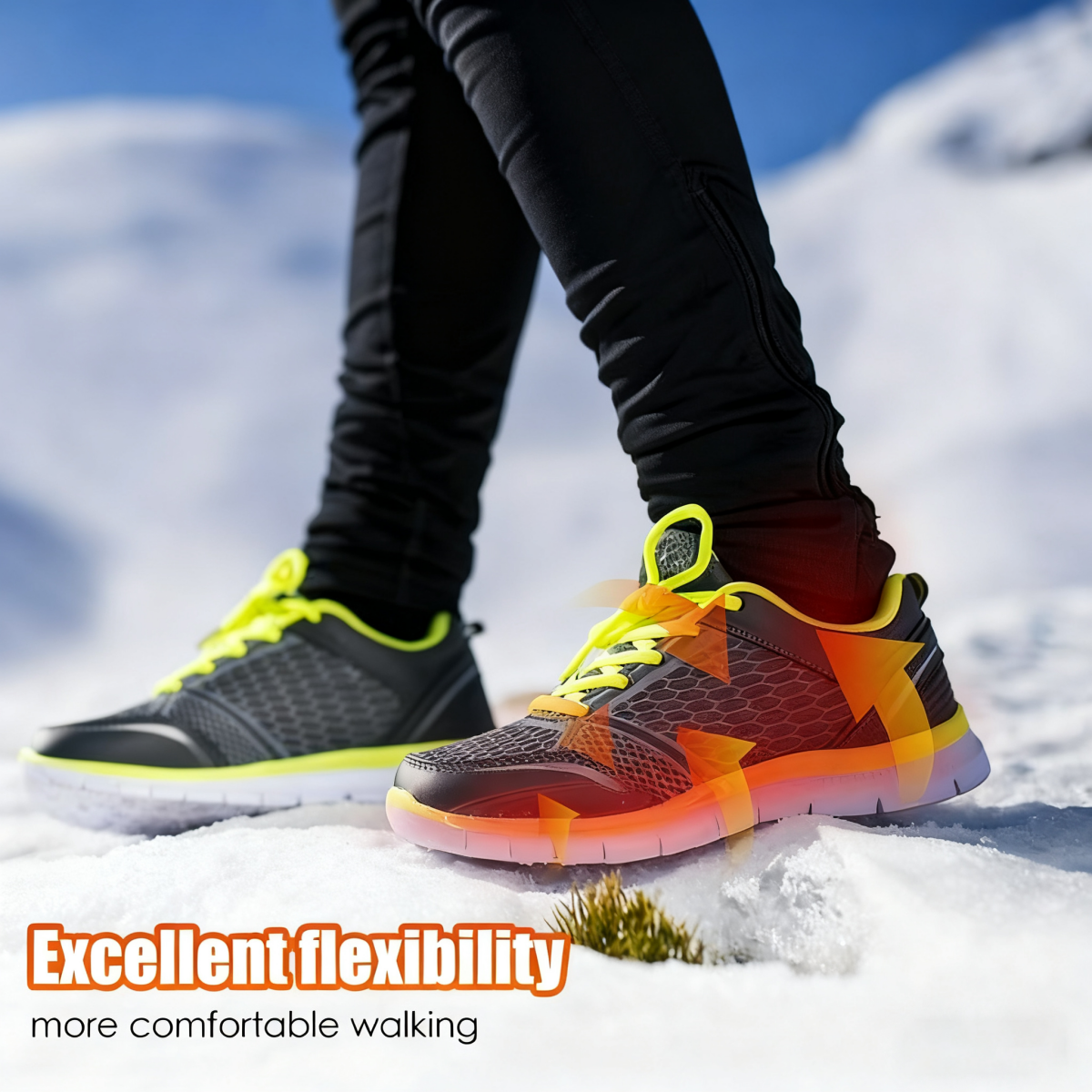 Rechargeable Heated/Adjustable Size Outdoor Sports Heated Insoles