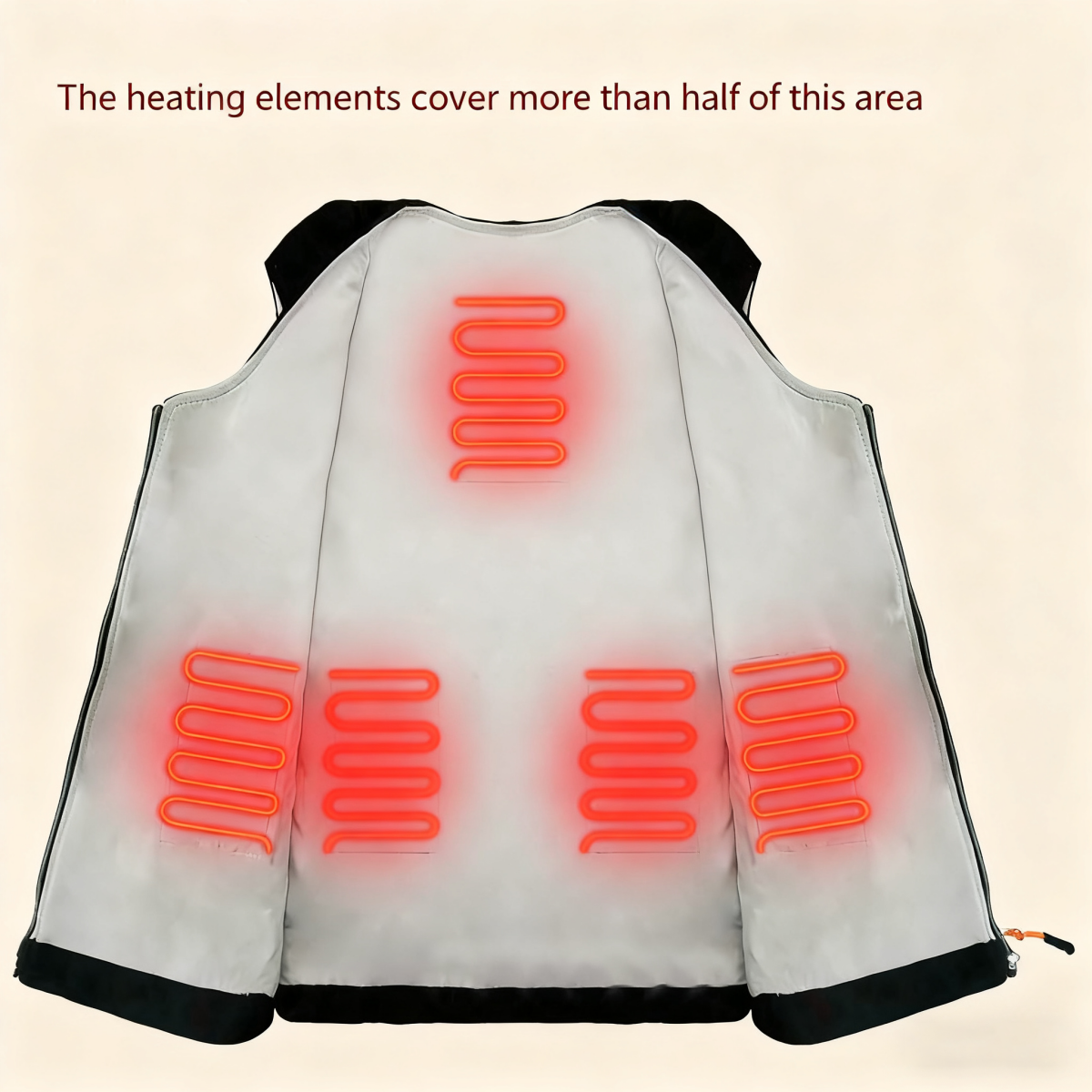 V-neck zipper winter warm smart heating sports vest