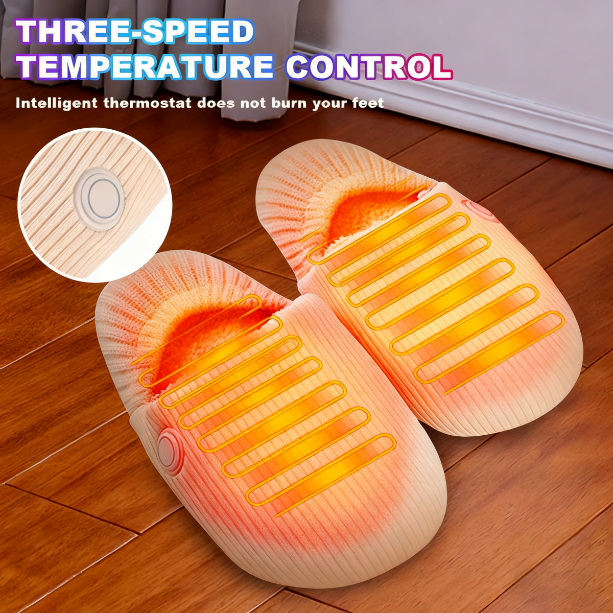 Anti-slip invisible battery bag for home use, warm cotton pads for heated shoes