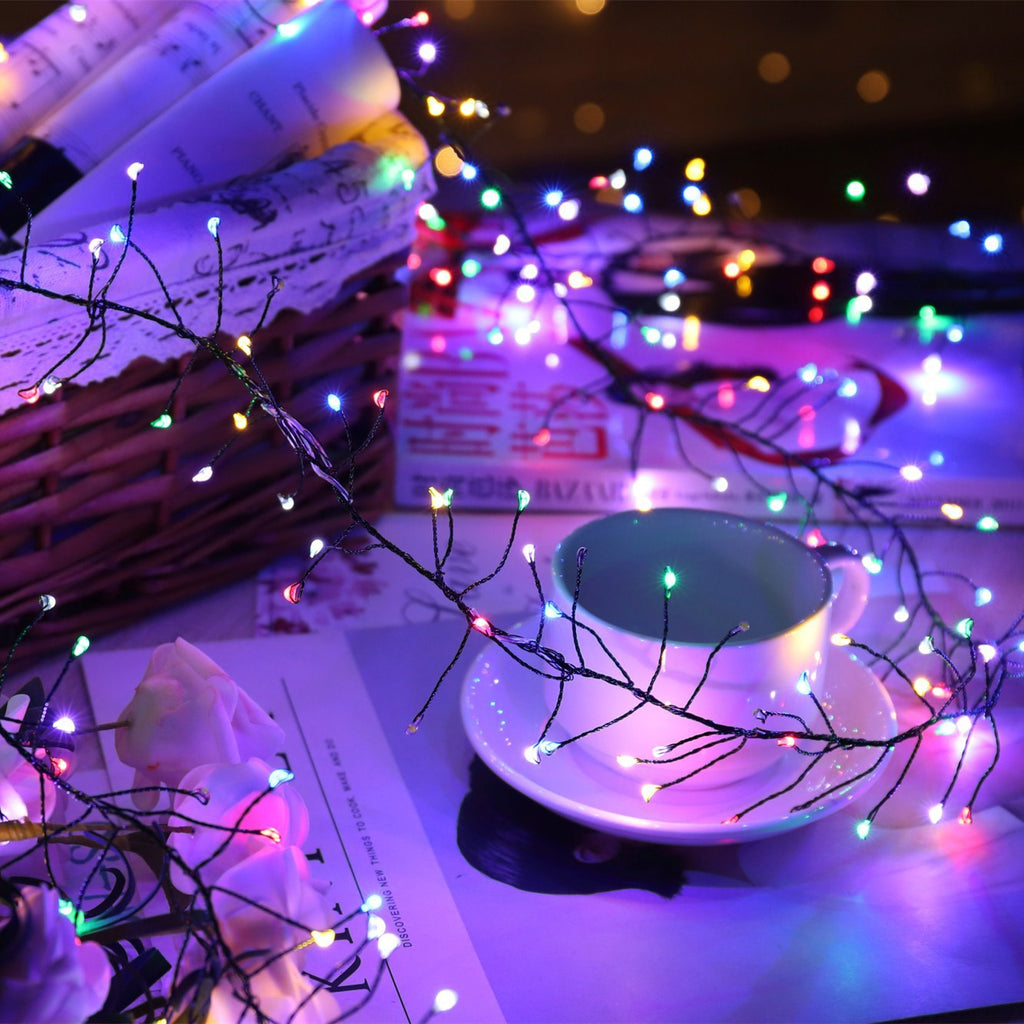 LED Firecracker Lights Indoor Christmas Decorations with Copper Wire String Plastic for Outdoor Festival Arrangements