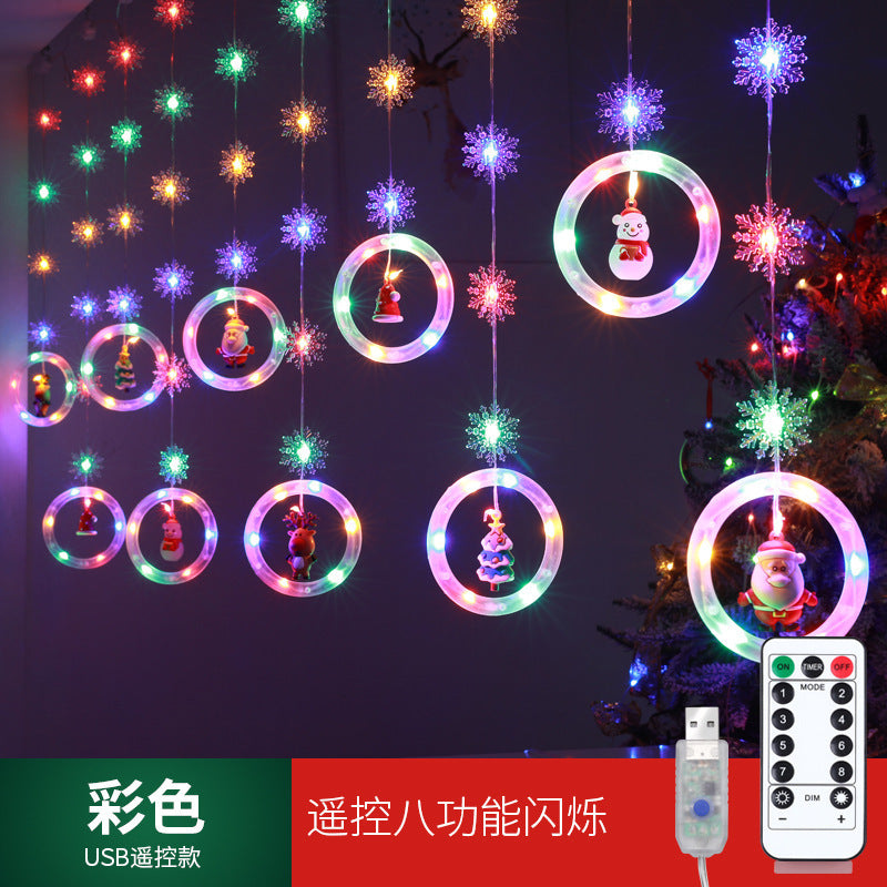 LED string lights circular cable lights curtain lamp hangers decorative lights