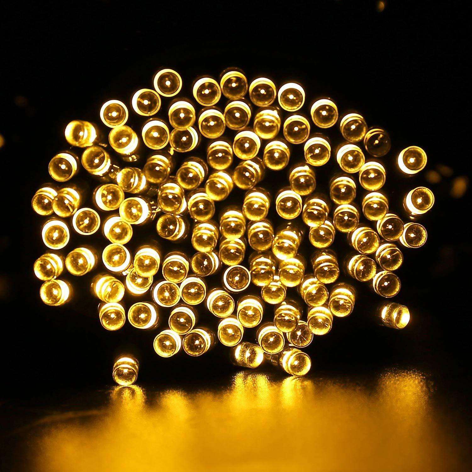 Warm White Solar Powered Fairy Lights IP44 Indoor/Outdoor Waterproof String Lights for Garden Pathway Christmas Tree Decoration
