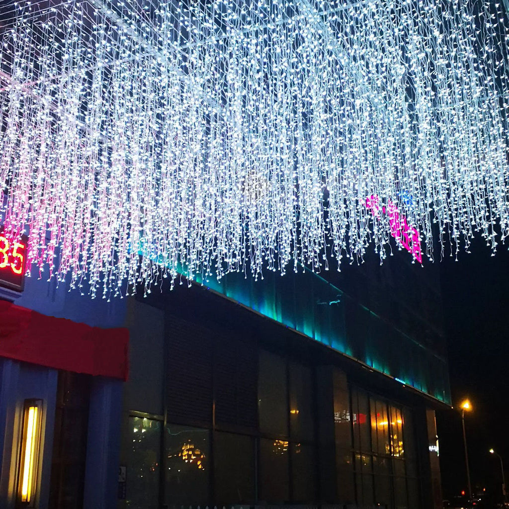 Custom LED Ice Strip Lights Red Atmosphere Net and Waterfall Solar Lights with IP44/IP65 Rating wedding decoration supplies